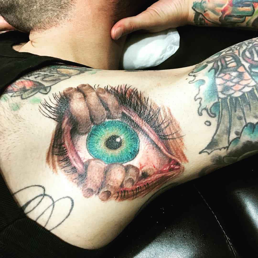 eye tattoo in armpit